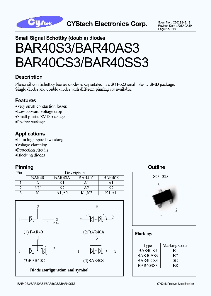 BAR40AS3_7823596.PDF Datasheet