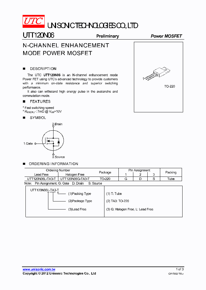 UTT120N06_7824601.PDF Datasheet