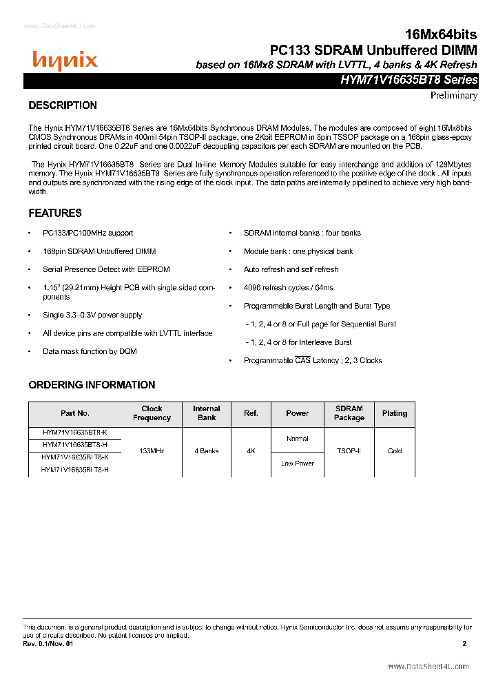 HYM71V16635BLT8_7763370.PDF Datasheet