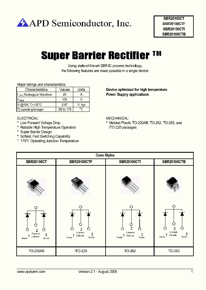 SBR20100CTI_7788525.PDF Datasheet