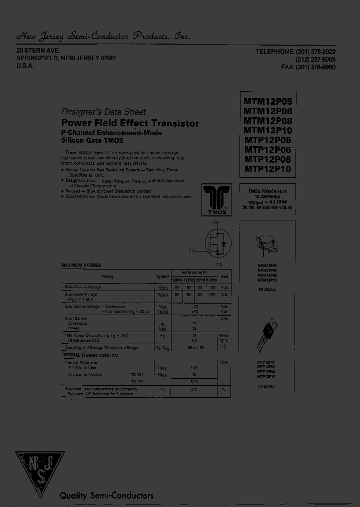 MTM12P05_7845507.PDF Datasheet