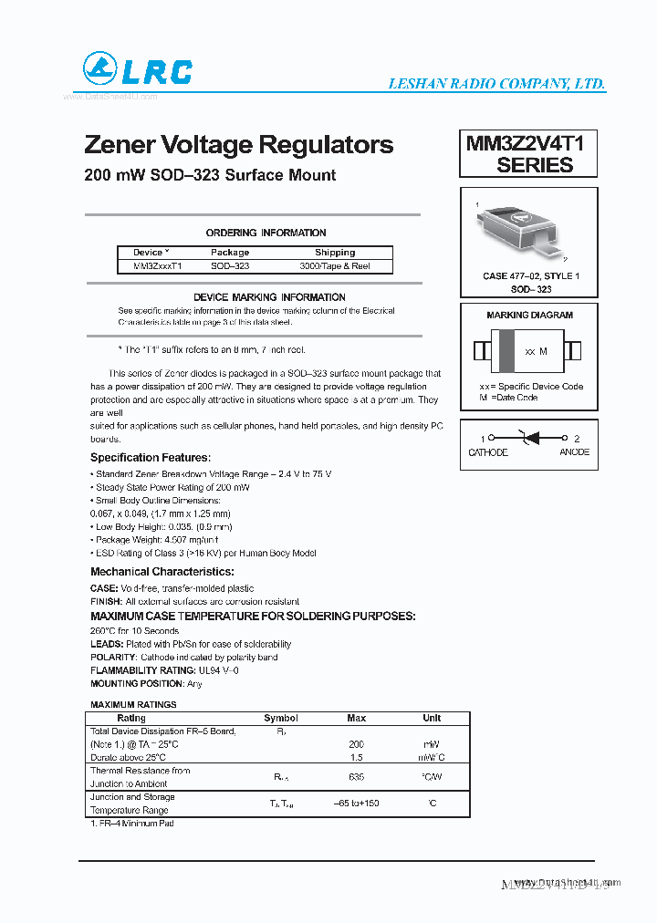 MM3Z1XVT1_7764697.PDF Datasheet