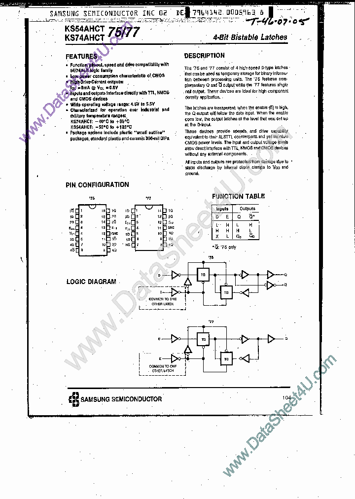 KS74AHCT75_7770529.PDF Datasheet