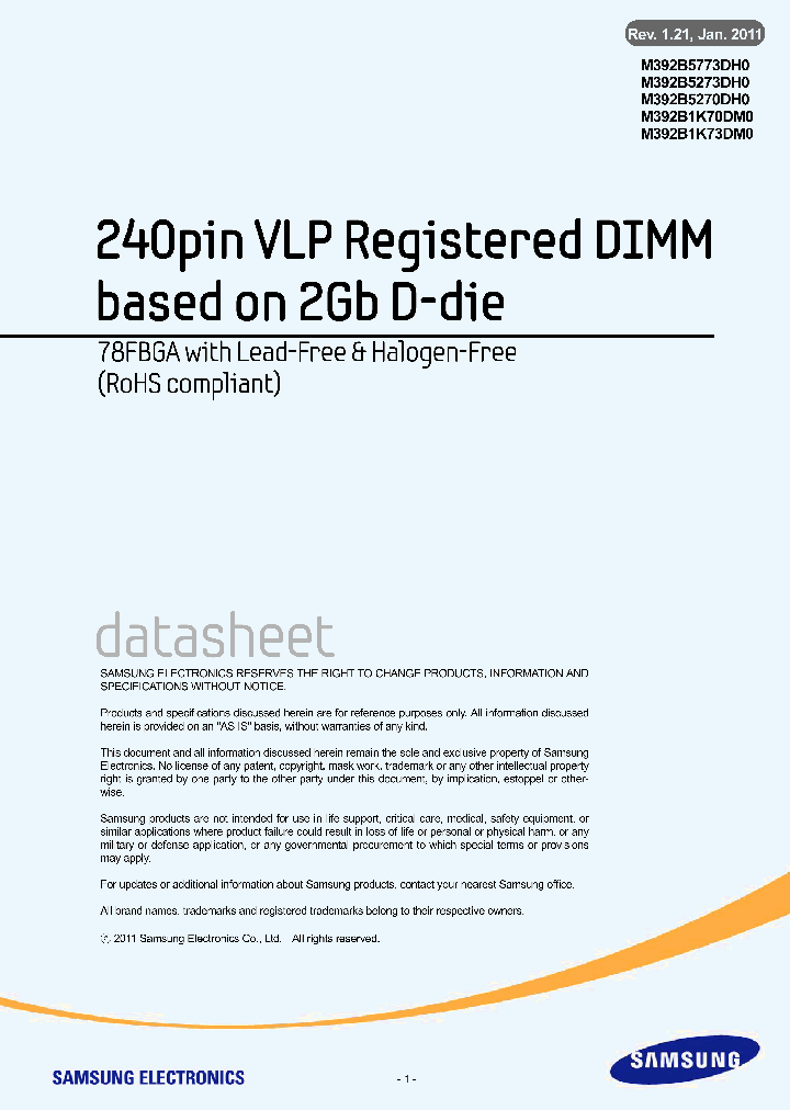 M392B5270DH0-CK0_7845831.PDF Datasheet