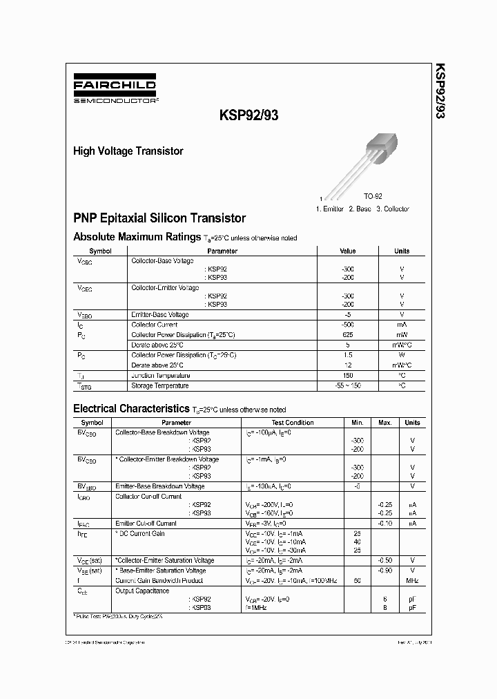 KSP92ABU_7840504.PDF Datasheet