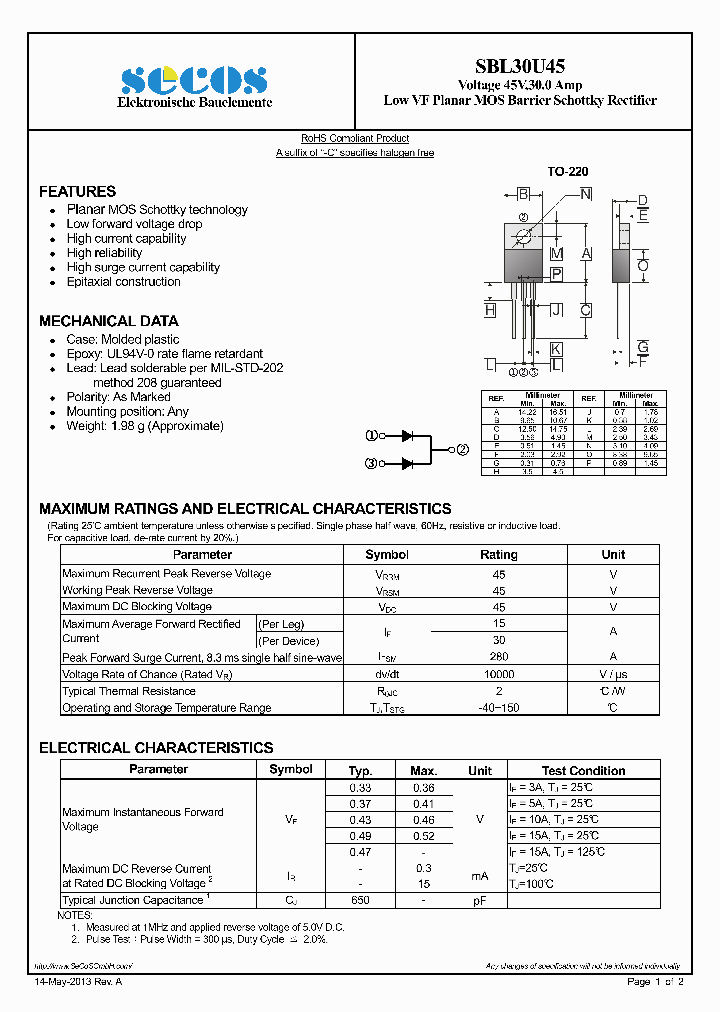 SBL30U45_7881532.PDF Datasheet