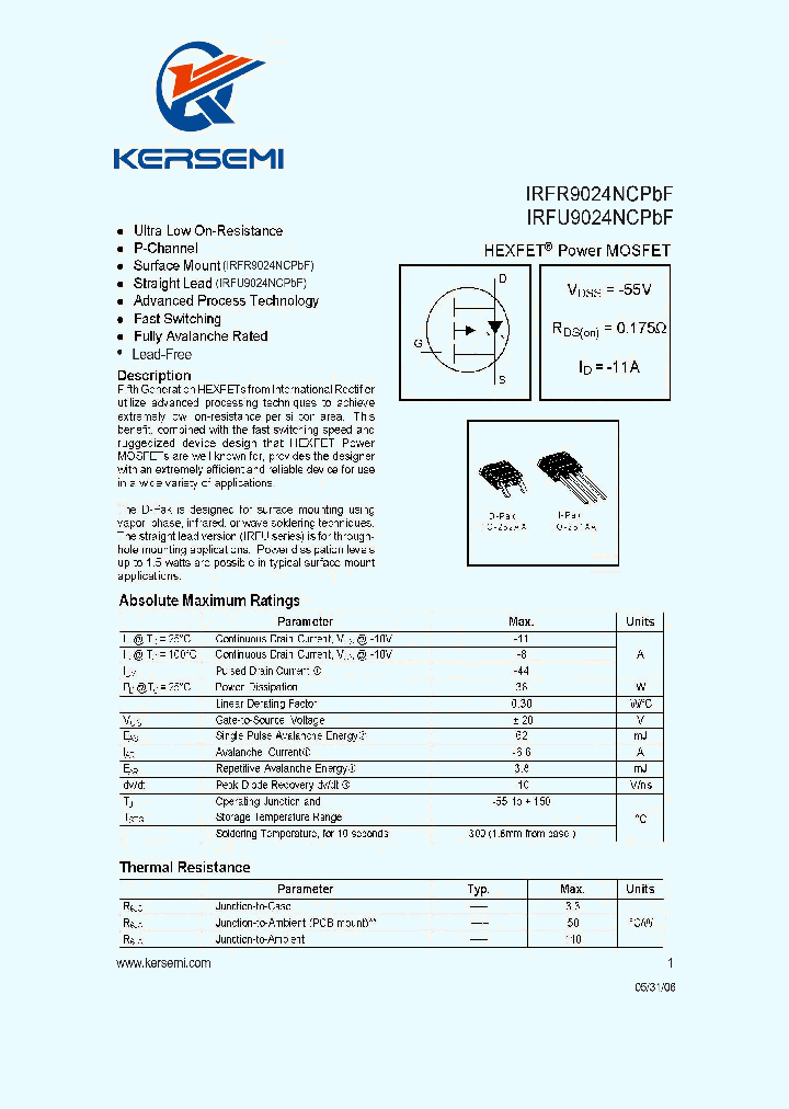 IRFR9024NCPBF_7884040.PDF Datasheet