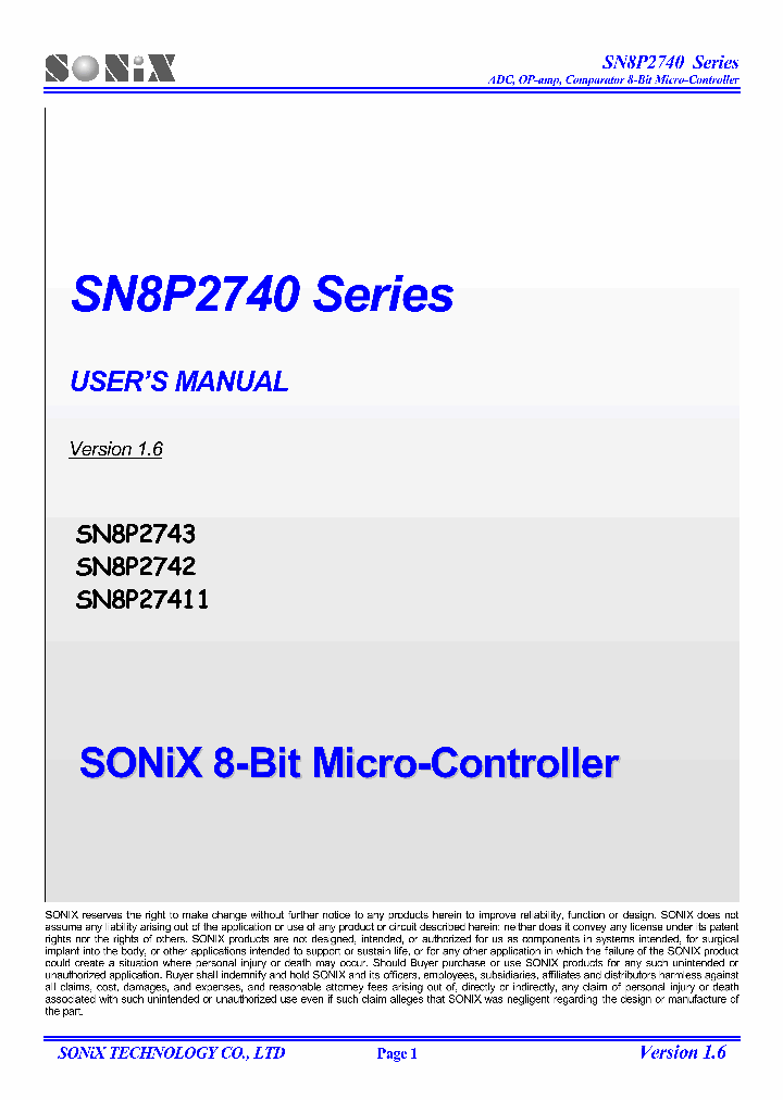 SN8P27411_7786150.PDF Datasheet