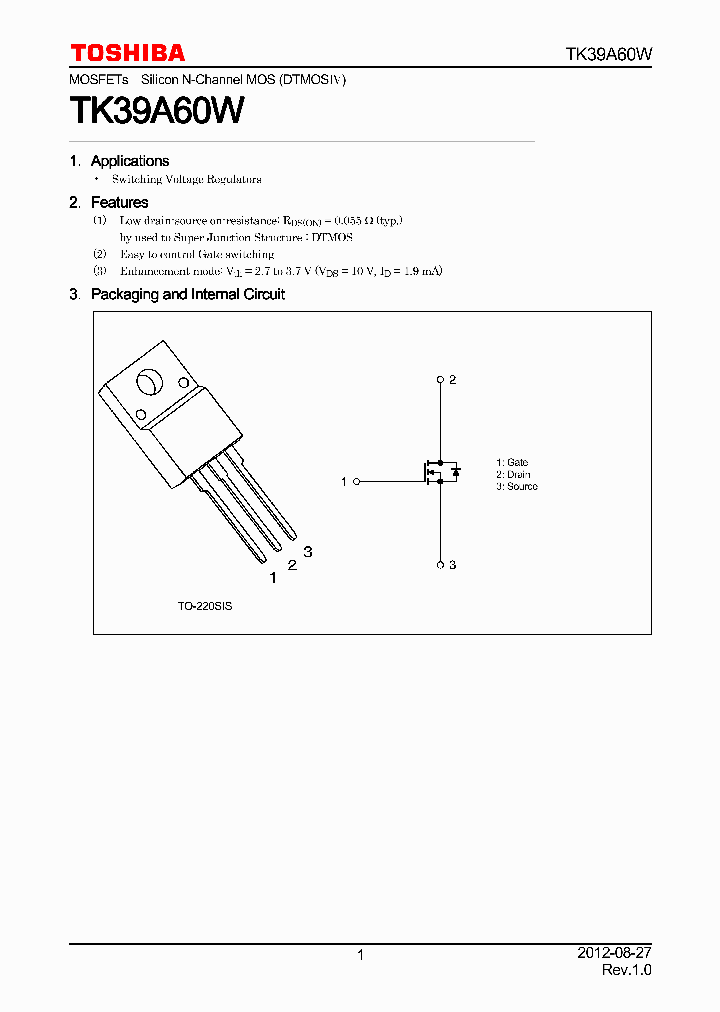 TK39A60W_7919038.PDF Datasheet