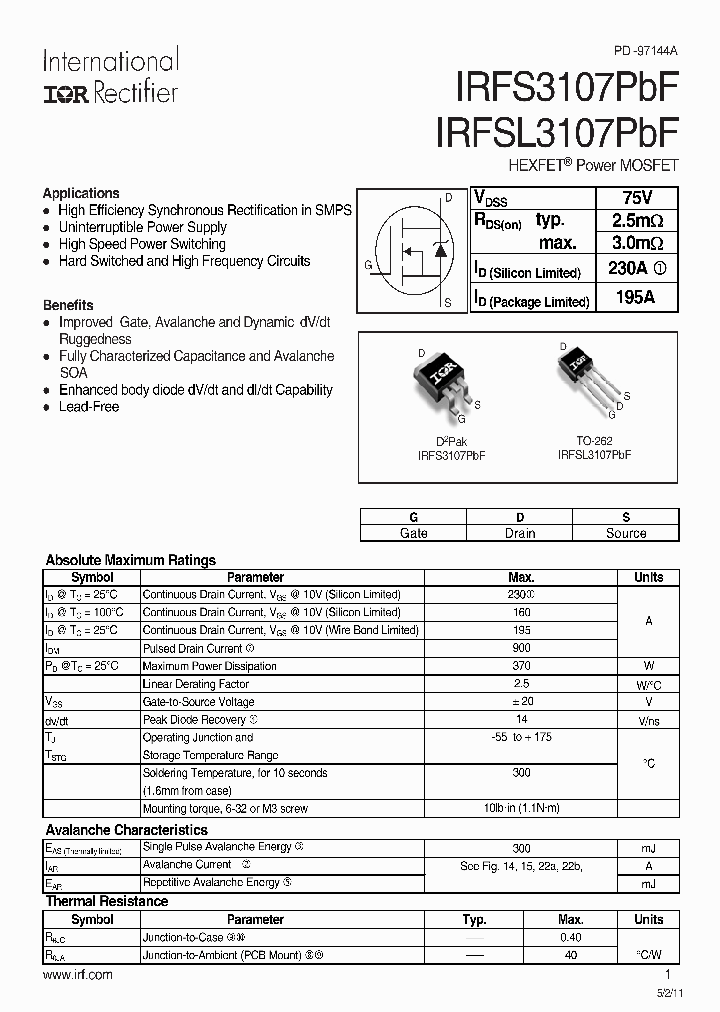 IRFS3107TRRPBF_7926845.PDF Datasheet