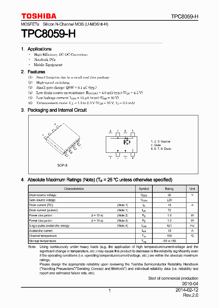 TPC8059-H_7929890.PDF Datasheet