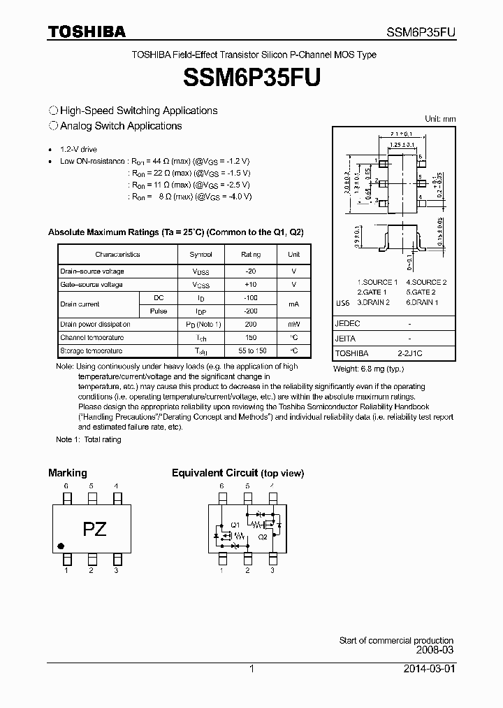 SSM6P35FU_7934174.PDF Datasheet