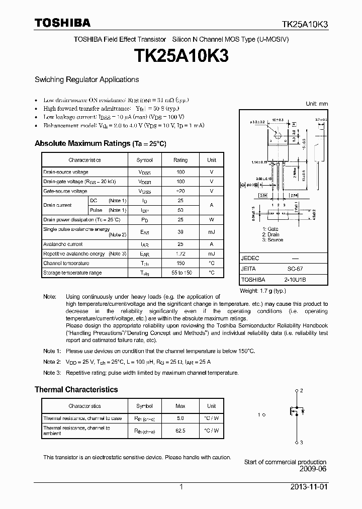 TK25A10K3_7935152.PDF Datasheet