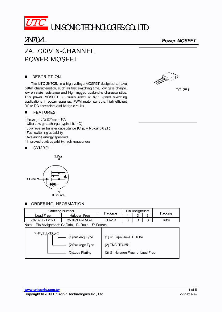 2N70ZLG-TM3-T_7956524.PDF Datasheet