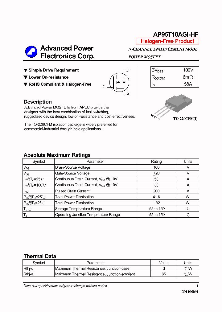 AP95T10AGI-HF_7957635.PDF Datasheet