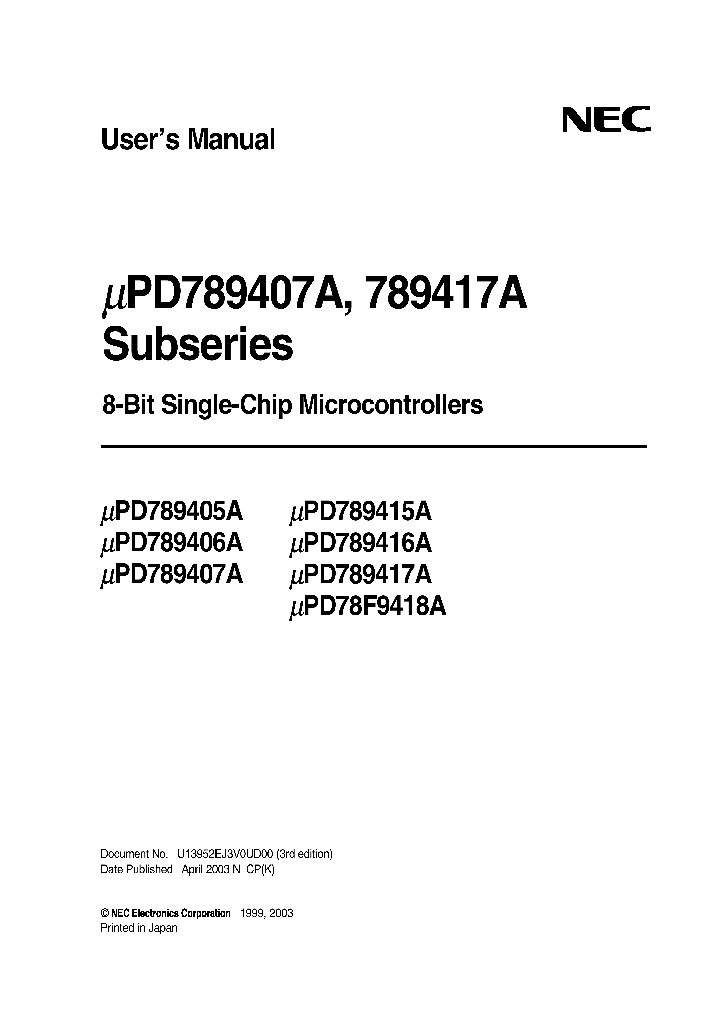 UPD78F941XA_7794182.PDF Datasheet
