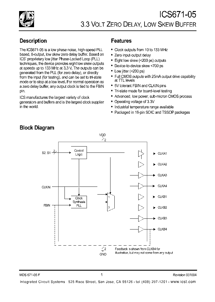 ICS671G-05ILF_7976046.PDF Datasheet