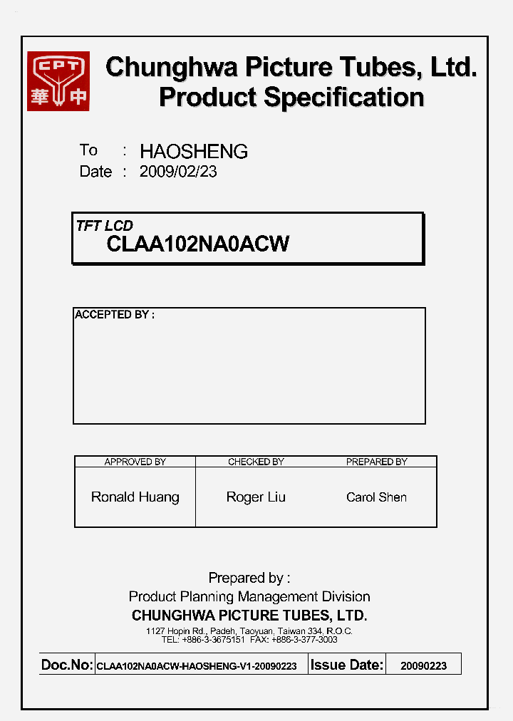 CLAA102NA0ACW_7799299.PDF Datasheet