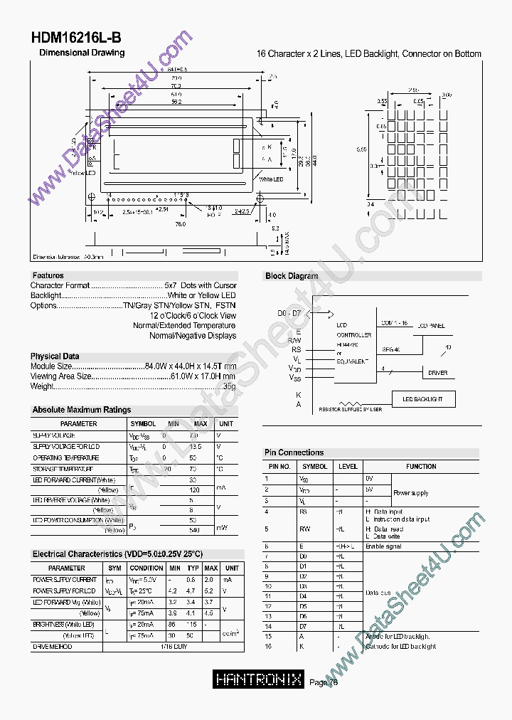 HDM16216LB_7800622.PDF Datasheet