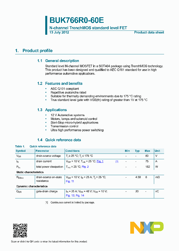 BUK766R0-60E_7994896.PDF Datasheet