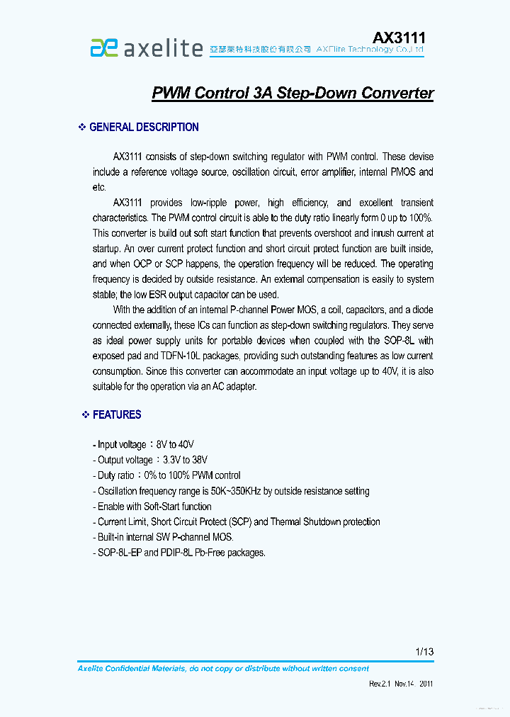 AX3111_7801834.PDF Datasheet