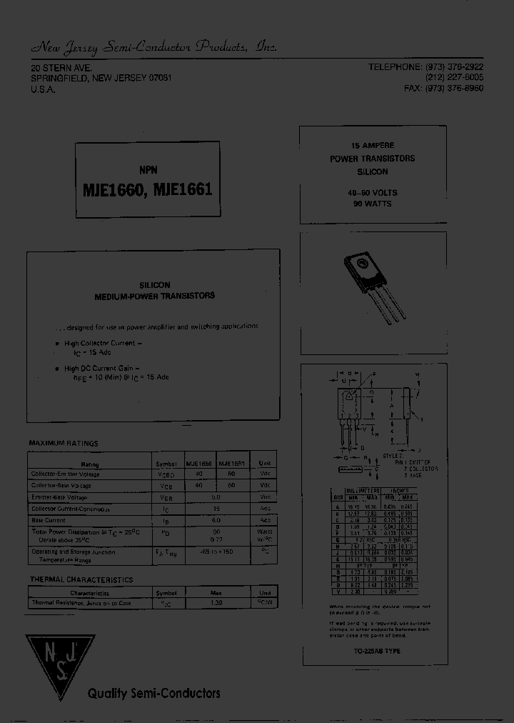 MJE1660_8001390.PDF Datasheet