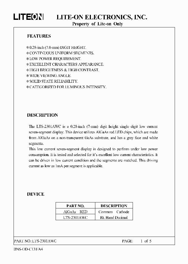 LTS-2301AWC_8001893.PDF Datasheet