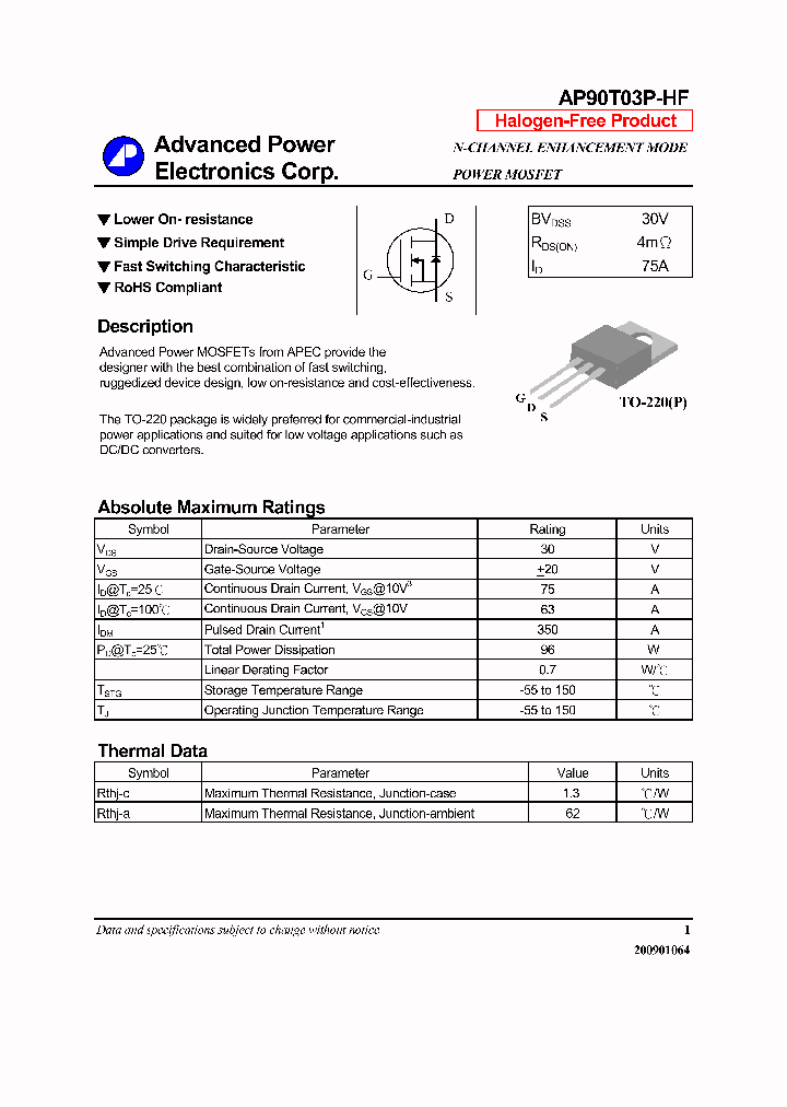 AP90T03P-HF-14_8007649.PDF Datasheet