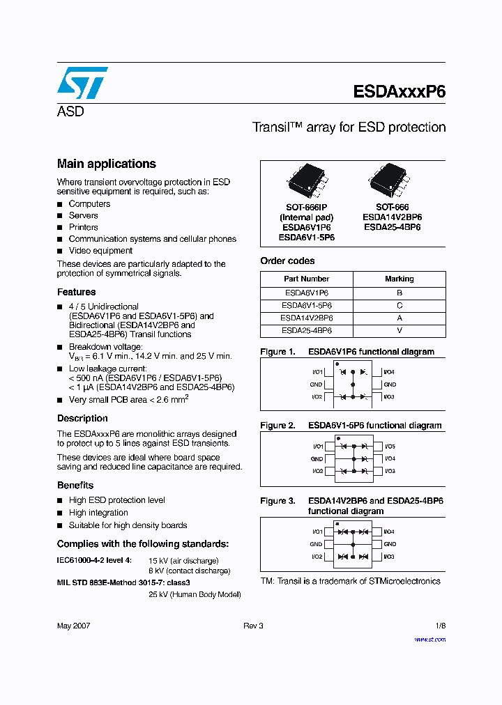 ESDA14V2BP6_8007461.PDF Datasheet