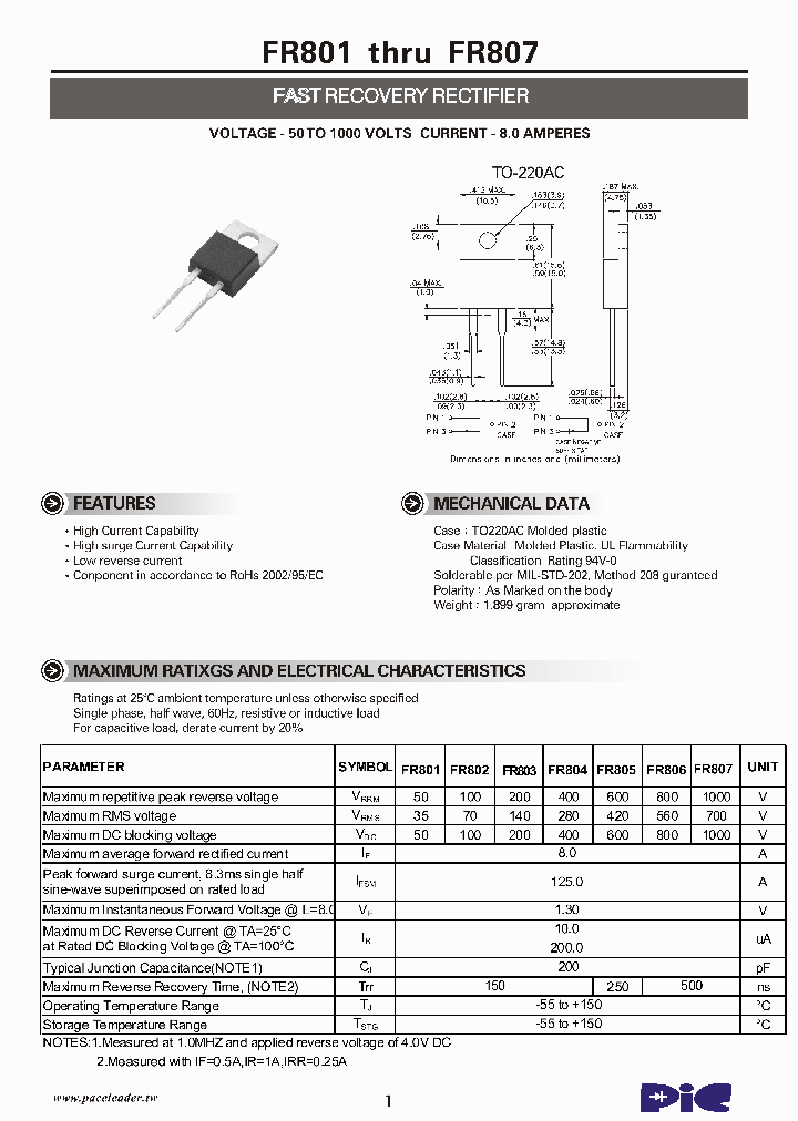 FR801_8010332.PDF Datasheet