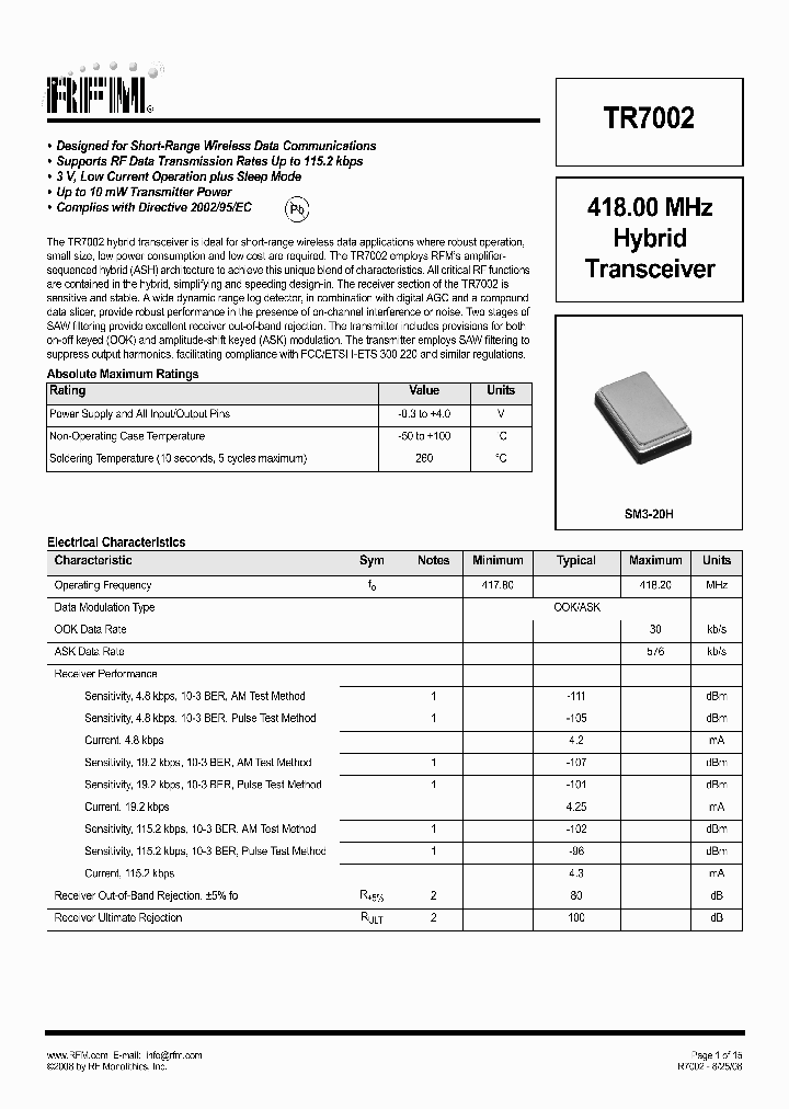 TR7002_8010596.PDF Datasheet