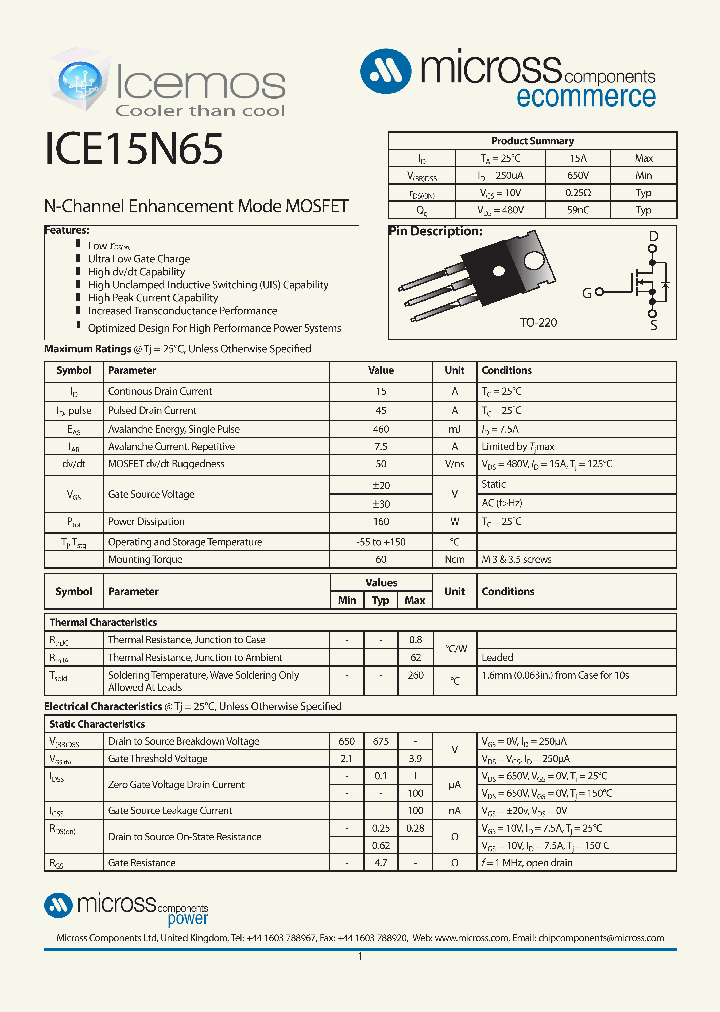 ICE15N65_8011996.PDF Datasheet