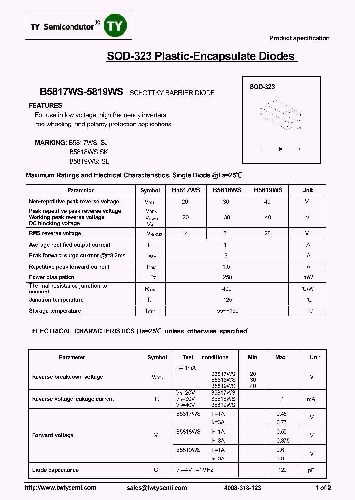 B5819WS_8014157.PDF Datasheet