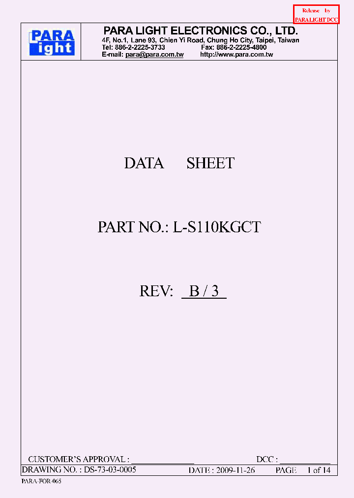 L-S110KGCT_8021366.PDF Datasheet