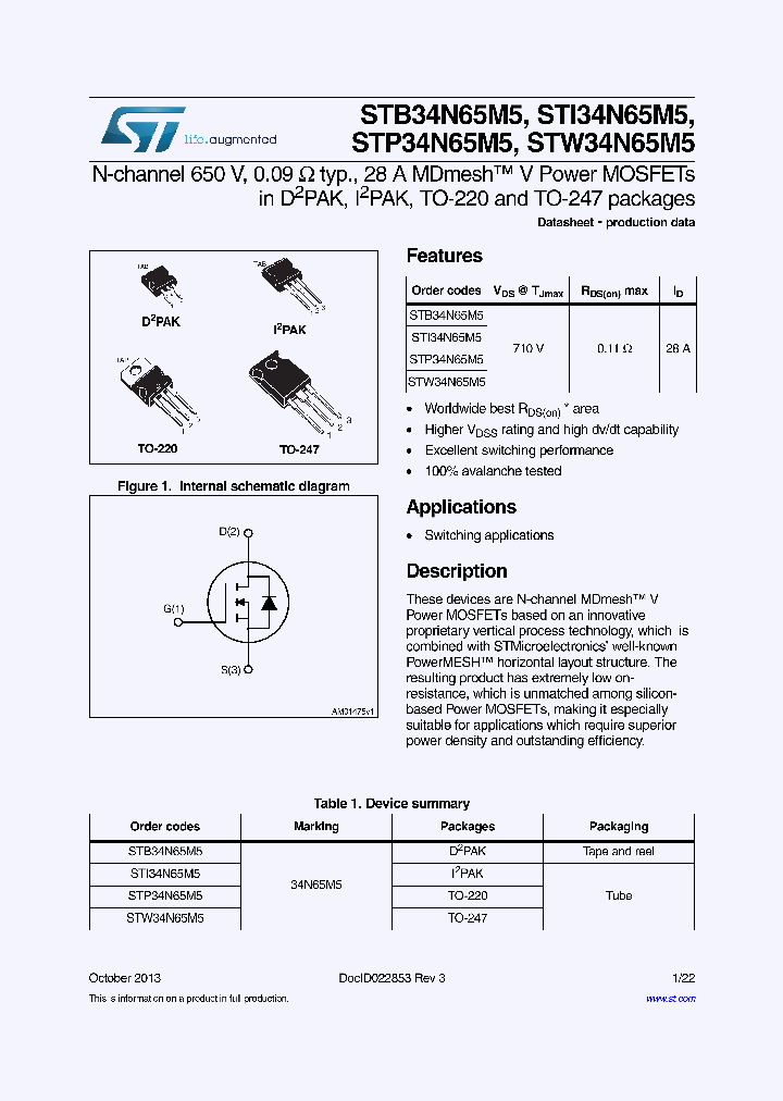 STW34N65M5_8022578.PDF Datasheet