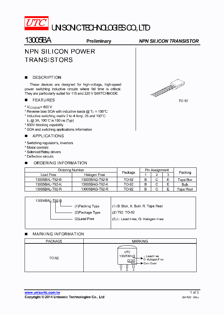 13005BAG-T92-B_8027702.PDF Datasheet