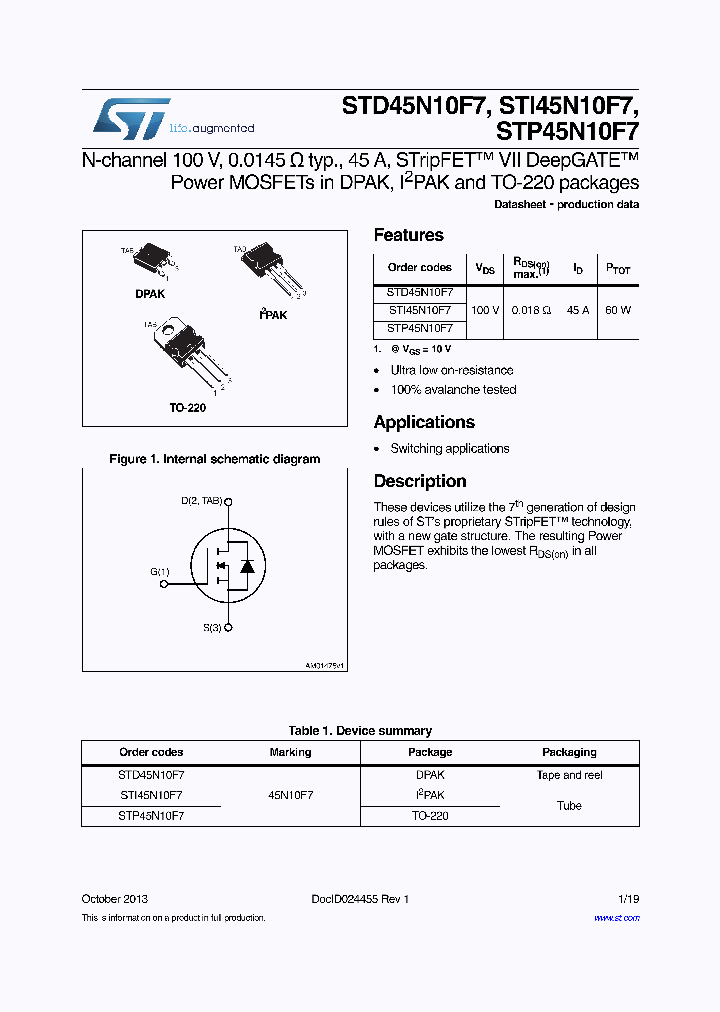 STI45N10F7_8045810.PDF Datasheet