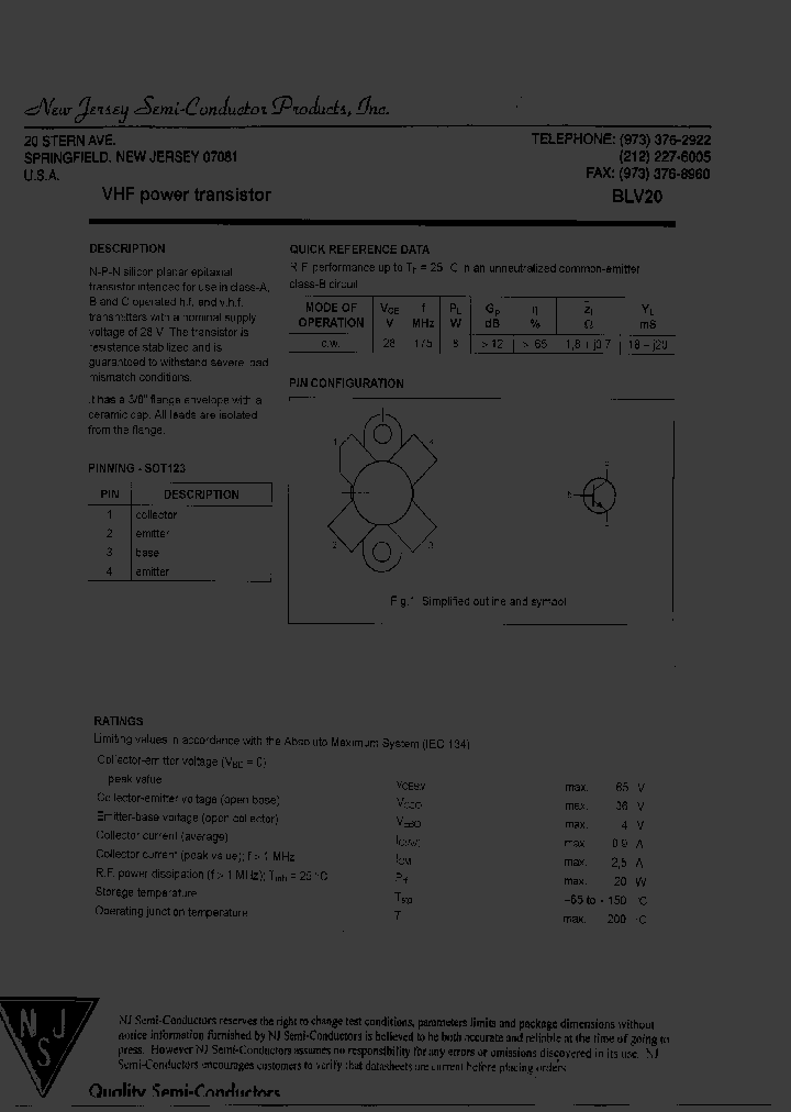 BLV20_8049838.PDF Datasheet