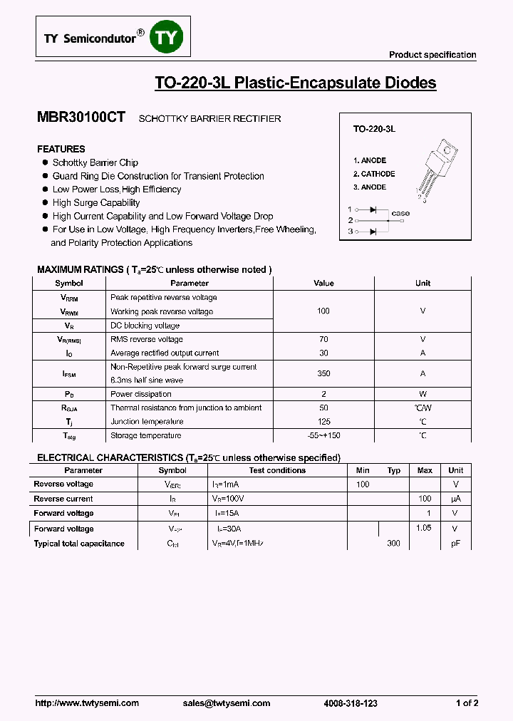 MBR30100CT_8051065.PDF Datasheet