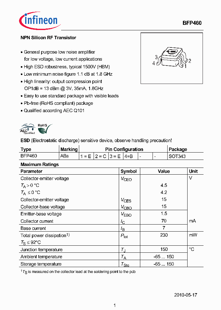 BFP460H6327_8053012.PDF Datasheet