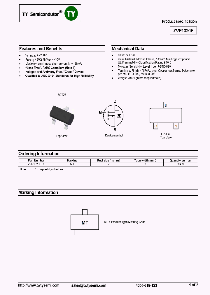 ZVP1320FTA_8055560.PDF Datasheet