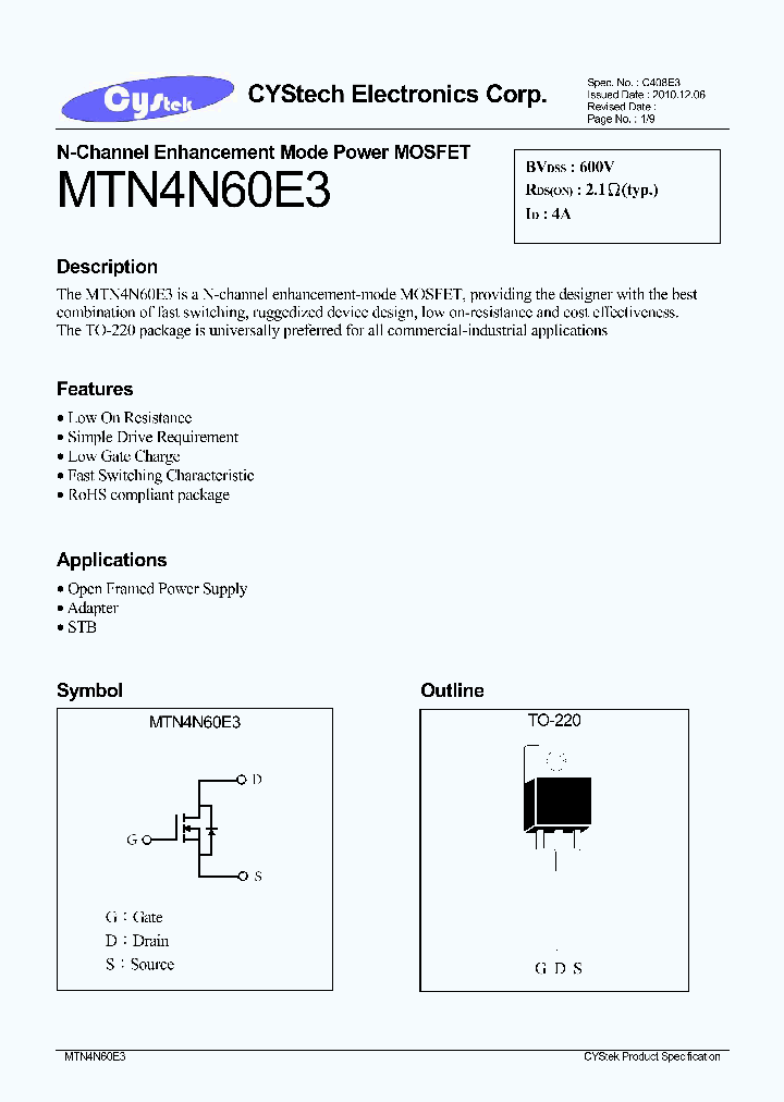 MTN4N60E3_8061953.PDF Datasheet