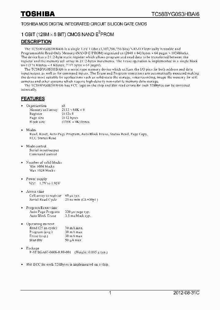 TC58BYG0S3HBAI6_8065221.PDF Datasheet