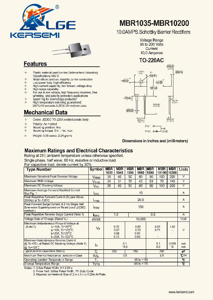 MBR10100_8074949.PDF Datasheet