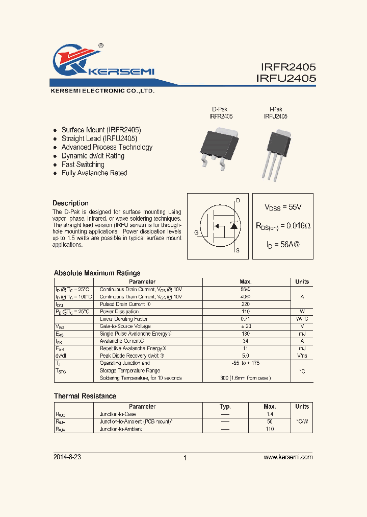 IRFU2405_8096149.PDF Datasheet