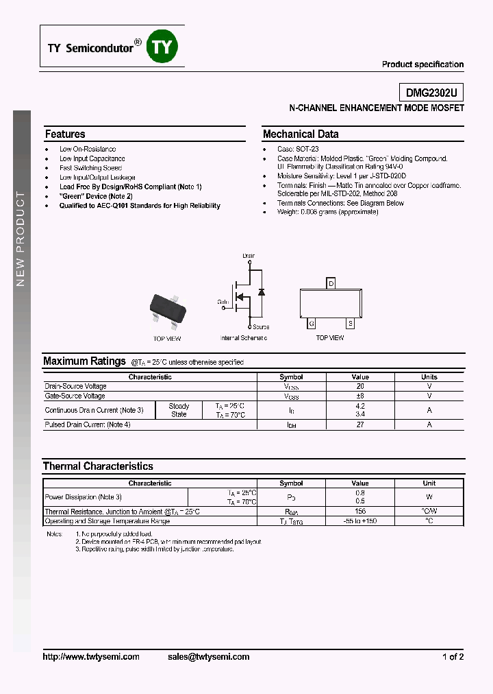 DMG2302U_8109020.PDF Datasheet