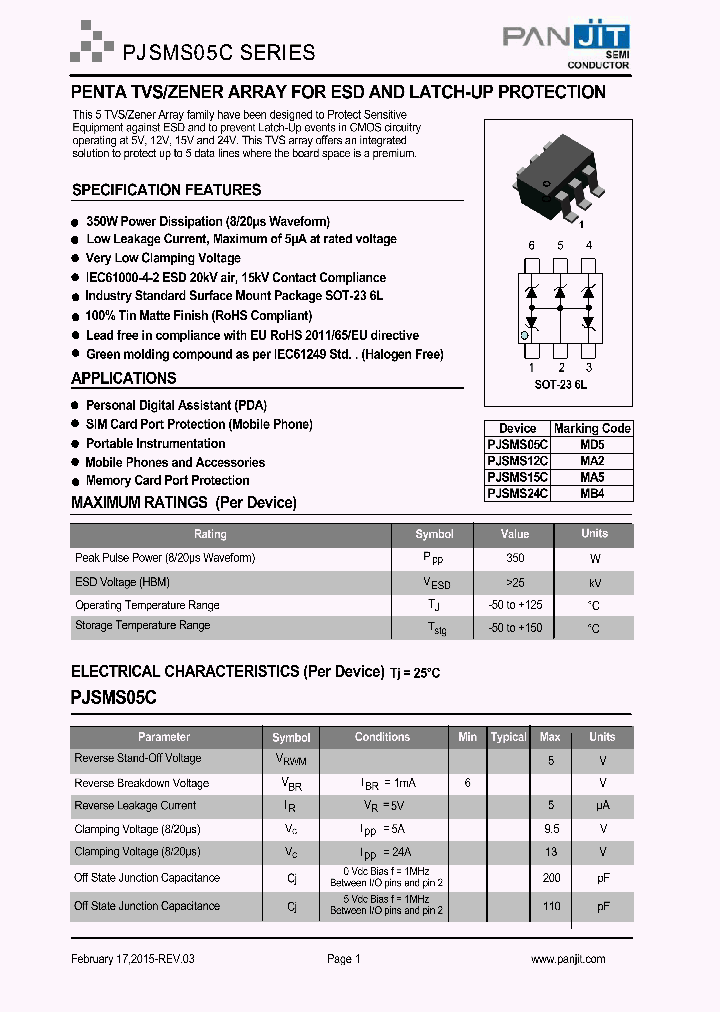 PJSMS15C_8111478.PDF Datasheet