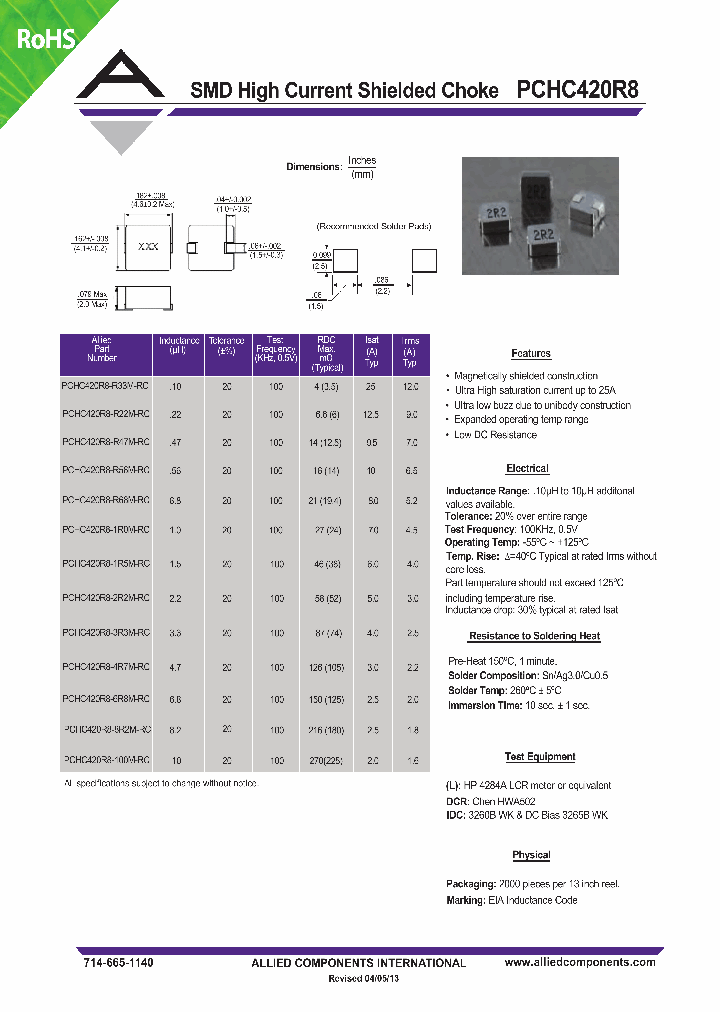 PCHC420R8-100M-RC_8120191.PDF Datasheet