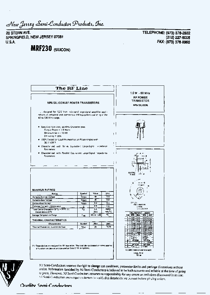 MRF230_8143502.PDF Datasheet