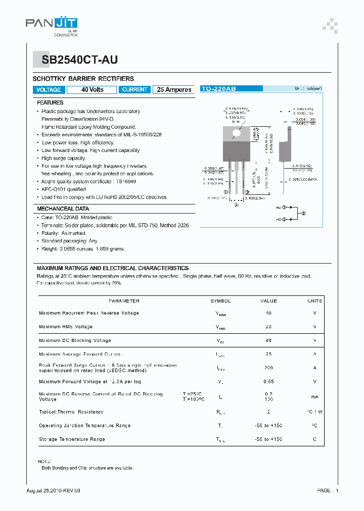 SB2540CT-AU-T0-000A1_8143804.PDF Datasheet